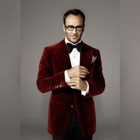 Tom Ford Peak Lapel Velvet Tuxedo Jacket / Blazer, Size 46/12 Large XL - Picture 9 of 9